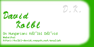 david kolbl business card